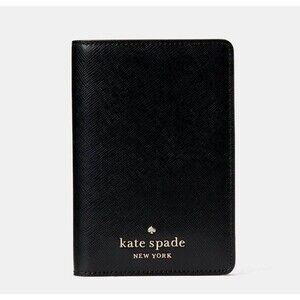 New Kate Spade Madison Saffiano Leather Passport Holder Black